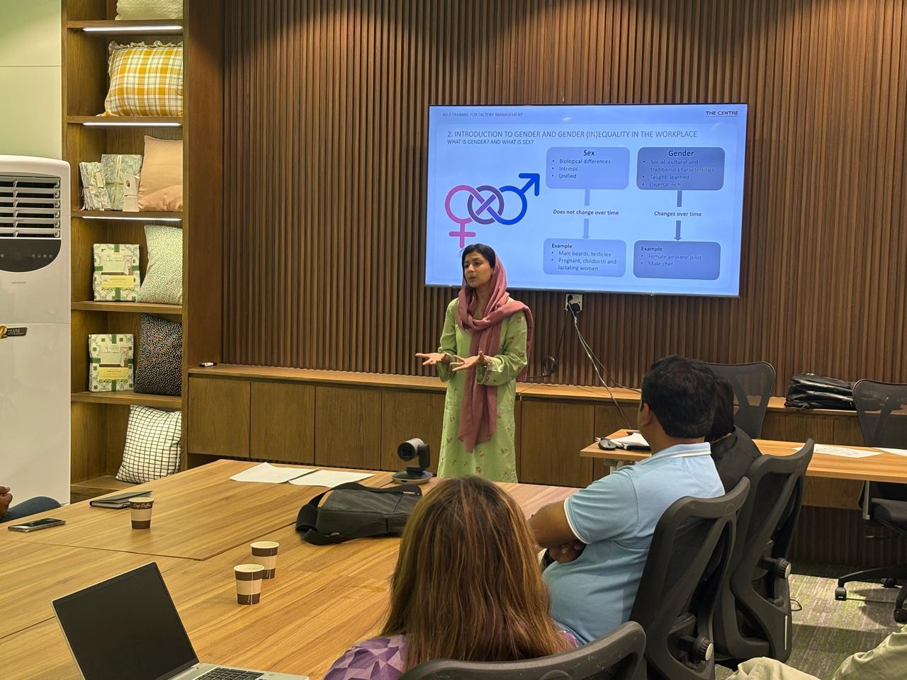 Our Pakistan staff delivering a gender equality training